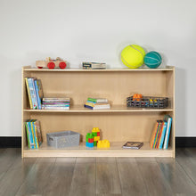 Load image into Gallery viewer, Wooden 2 Section School Classroom Storage Cabinet - 30"H x 48"L (Natural)
