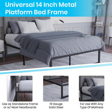 Load image into Gallery viewer, Universal 14 in Metal Platform Bed Frame - Full
