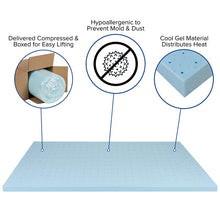 Load image into Gallery viewer, 2 inch Cool Gel Mattress Topper with CertiPUR-US Certified Memory Foam - Twin
