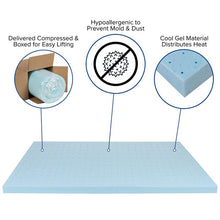 Load image into Gallery viewer, 3 inch Cool Gel Mattress Topper with CertiPUR-US Certified Memory Foam - Twin
