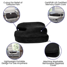 Load image into Gallery viewer, Seat Cushion for Office Chair - 100% Memory Foam - Pillow for Sitting, Black
