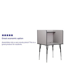 Load image into Gallery viewer, Stand-Alone Study Carrel with Top Shelf - Nebula Grey Finish
