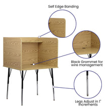 Load image into Gallery viewer, Stand-Alone Study Carrel with Top Shelf - Oak Finish
