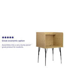 Load image into Gallery viewer, Stand-Alone Study Carrel with Top Shelf - Oak Finish
