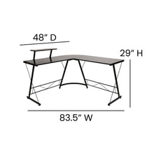 Load image into Gallery viewer, L-Shaped Desk 71.5" Computer Corner Desk, Black/Black
