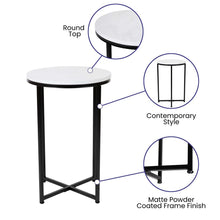 Load image into Gallery viewer, Coffee and End Table Set - White Top with Matte Black Frame, 3 Piece
