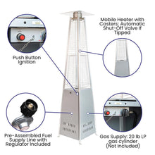 Load image into Gallery viewer, Patio Heating-Silver Stainless Steel Pyramid with Wheels
