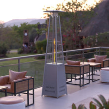 Load image into Gallery viewer, Patio Heating-Silver Stainless Steel Pyramid with Wheels
