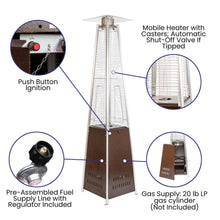 Load image into Gallery viewer, Patio Heating-Bronze Stainless Steel Pyramid with Wheels
