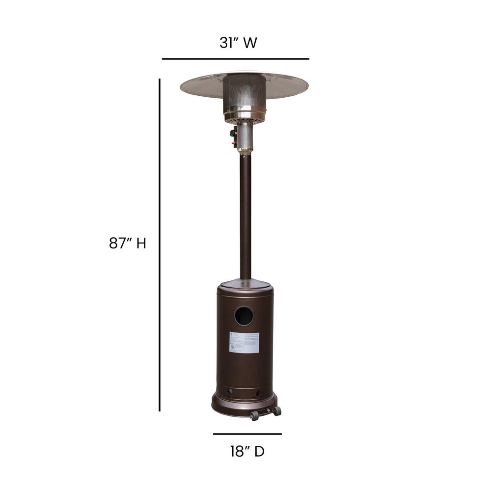 Bronze Stainless Steel Propane Heater with Wheels-7.5 Feet Tall