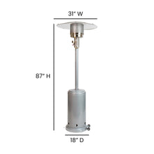 Load image into Gallery viewer, Silver Stainless Steel Propane Heater with Wheels-7.5 Feet Tall
