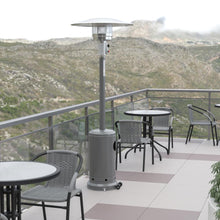 Load image into Gallery viewer, Silver Stainless Steel Propane Heater with Wheels-7.5 Feet Tall

