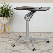 Load image into Gallery viewer, Mobile Sit-Down, Stand-Up Black Computer Desk with 28.25"W Top (Range 29" - 41")
