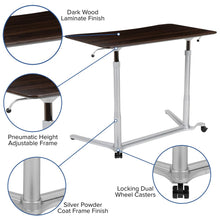 Load image into Gallery viewer, Sit-Down, Stand-Up Dark Wood Grain Computer Desk
