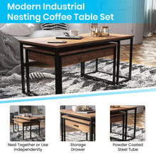 Load image into Gallery viewer, 2 Piece Nesting Coffee Table Set with Storage Drawer

