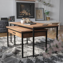 Load image into Gallery viewer, 2 Piece Nesting Coffee Table Set with Storage Drawer
