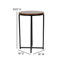 Load image into Gallery viewer, End Table - Modern Walnut Finish Accent Table with Crisscross Matte Black Frame
