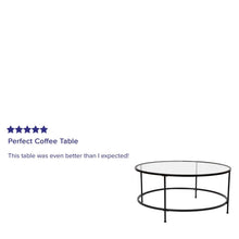 Load image into Gallery viewer, Round Coffee Table - Modern Clear Glass Coffee Table with Matte Black Frame
