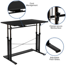 Load image into Gallery viewer, Height Adjustable (27.25-35.75"H) Sit to Stand Home Office Desk - Black
