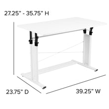Load image into Gallery viewer, Height Adjustable (27.25-35.75"H) Sit to Stand Home Office Desk - White
