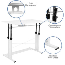 Load image into Gallery viewer, Height Adjustable (27.25-35.75"H) Sit to Stand Home Office Desk - White
