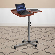 Load image into Gallery viewer, Angle and Height Adjustable Mobile Laptop Computer Table with Cherry Top
