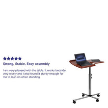 Load image into Gallery viewer, Angle and Height Adjustable Mobile Laptop Computer Table with Cherry Top
