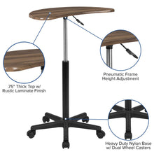 Load image into Gallery viewer, Rustic Walnut Sit to Stand Mobile Laptop Computer Desk
