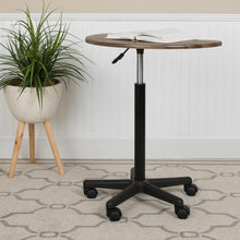 Load image into Gallery viewer, Rustic Walnut Sit to Stand Mobile Laptop Computer Desk
