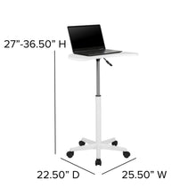 Load image into Gallery viewer, White Sit to Stand Mobile Laptop Computer Desk
