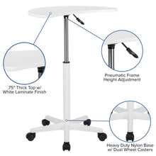 Load image into Gallery viewer, White Sit to Stand Mobile Laptop Computer Desk
