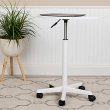 Load image into Gallery viewer, White Sit to Stand Mobile Laptop Computer Desk
