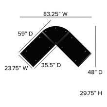 Load image into Gallery viewer, Black Glass L-Shape Corner Computer Desk with Pull-Out Keyboard Tray
