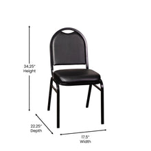 Load image into Gallery viewer, 500 LB. Capacity Dome Back Stacking Banquet Chair in Black Viny
