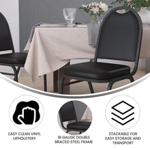 Load image into Gallery viewer, 500 LB. Capacity Dome Back Stacking Banquet Chair in Black Vinyl

