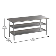 Load image into Gallery viewer, l Stainless Steel 18 Gauge Work Table with 2 Undershelves
