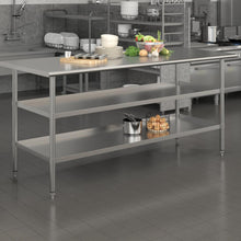 Load image into Gallery viewer, l Stainless Steel 18 Gauge Work Table with 2 Undershelves
