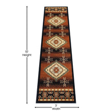 Load image into Gallery viewer, Southwestern 3' x 10' Brown Olefin Area Rug with Jute Backing
