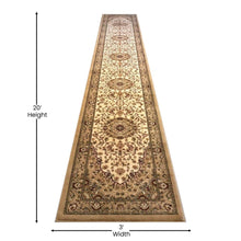 Load image into Gallery viewer, Persian 3' x 20' Ivory Area Rug - Olefin Rug with Jute Backing
