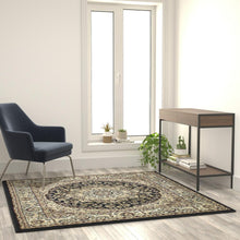Load image into Gallery viewer, Medallion Motif 7' x 7' Square Area Rug for Living Room or Bedroom
