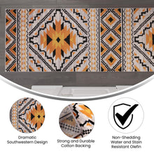 Load image into Gallery viewer, Southwestern 3' x 10' Orange Area Rug - Olefin Rug with Cotton Backing

