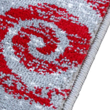 Load image into Gallery viewer, 2' x 11' Red Abstract Area Rug - Olefin Rug with Jute Backing
