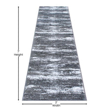 Load image into Gallery viewer, 2' x 7' Distressed Gray Olefin Area Rug for Entryway, Living Room, Bedroom
