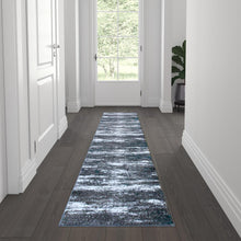 Load image into Gallery viewer, 2' x 7' Distressed Turquoise Olefin Area Rug for Entryway, Living Room, Bedroom
