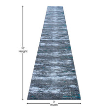 Load image into Gallery viewer, 3' x 16' Distressed Gray Olefin Area Rug for Entryway, Living Room, Bedroom
