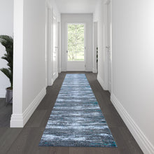 Load image into Gallery viewer, 3' x 16' Distressed Gray Olefin Area Rug for Entryway, Living Room, Bedroom
