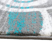 Load image into Gallery viewer, 2' x 7' Turquoise Swirl Olefin Area Rug for Entryway, Living Room, Bedroom
