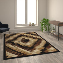 Load image into Gallery viewer, Southwestern 6' x 9' Brown Area Rug - Olefin Rug with Jute Backing
