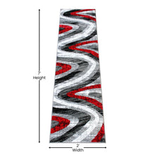 Load image into Gallery viewer, Modern 5' x 7' Red Waves Area Rug for Indoor Use
