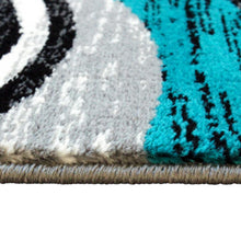 Load image into Gallery viewer, 2' x 11' Turquoise Rippled Olefin Area Rug for Entryway, Living Room, Bedroom
